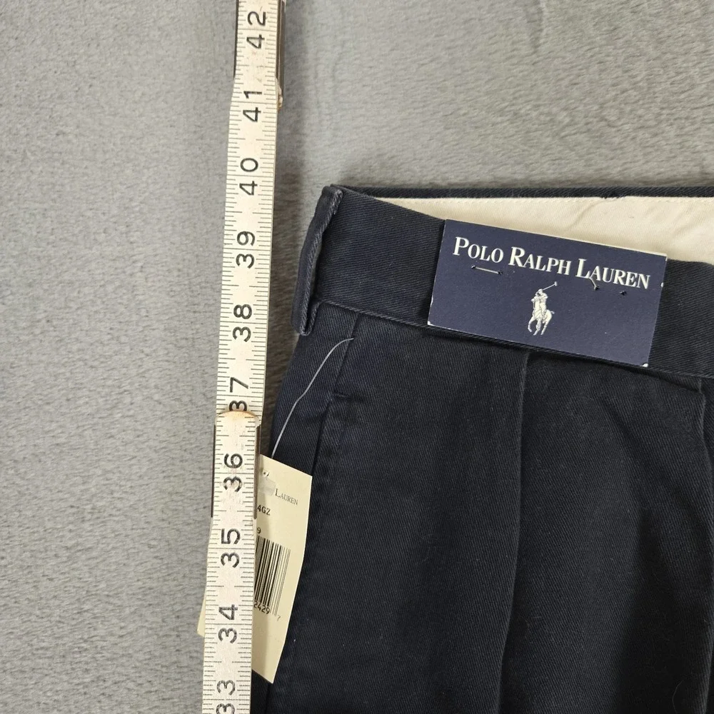 Vintage Polo Ralph Lauren Andrew Pants Mens 36x29 Navy Blue Pleated Classic NWT